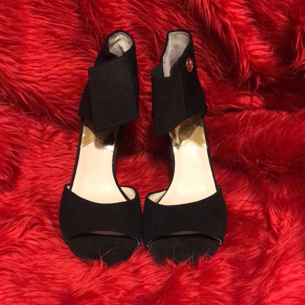 Michael Kors Black Open Toe Ankle Strap Heel